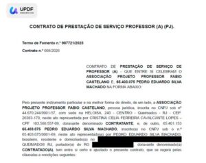 008 - CONTRATO DE PRESTAÇÃO DE SERVIÇO PROFESSOR (A)