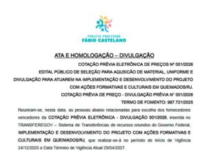 ATA E HOMOLOGAÇÃO – DIVULGAÇÃO