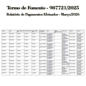 Relatório de Pagamentos Efetuados - Março/2026